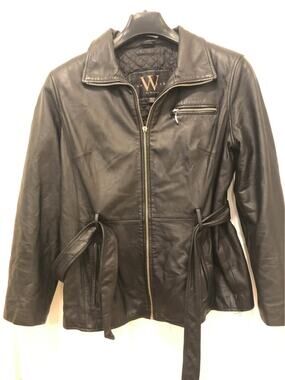 VTG NY by Winlit Black Leather Jacket Women's Petite Medium